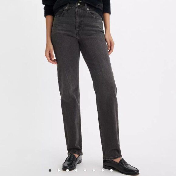 Levi's Premium 70's High Slim Straight Women's sz 27 Jeans On The Town Black - Picture 1 of 10